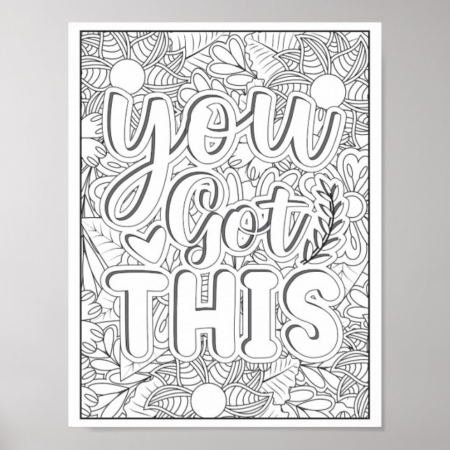 Poster Citation motivationnelle Coloration adulte (Devant)