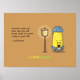 Poster Citation Motivationnelle Cute & Punny Confucius