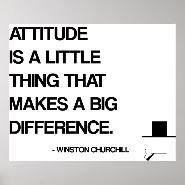 Poster Citation motivationnelle de Churchill - Attitude (Devant)