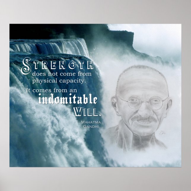 Poster Citation Motivationnelle De Force Gandhi (Devant)