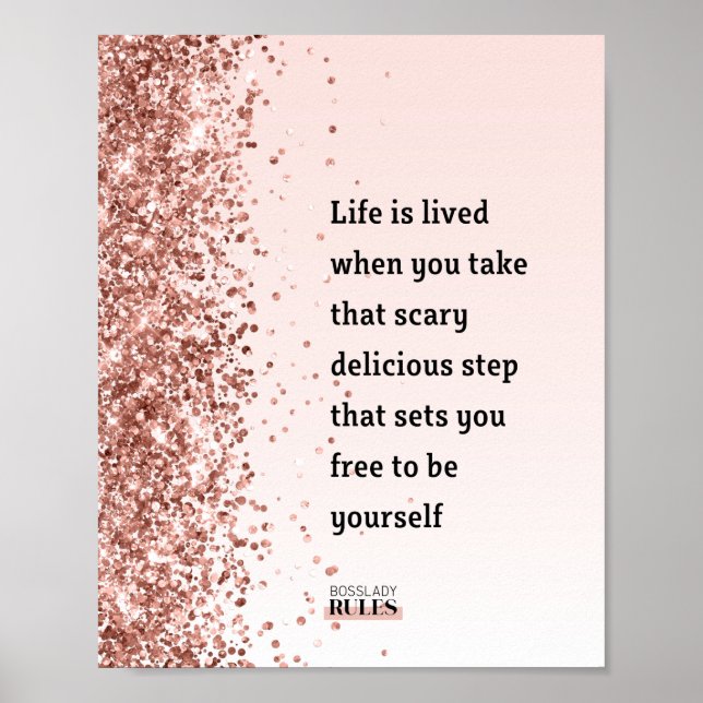 Poster Citation motivationnelle de la Rose Boss Lady Part (Devant)
