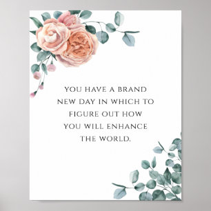 Poster Citation motivationnelle de l'entreprise Roses ros