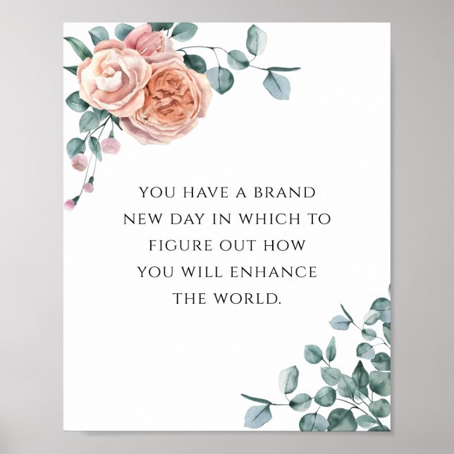 Poster Citation motivationnelle de l'entreprise Roses ros (Devant)