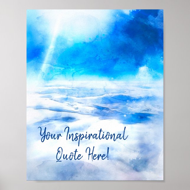 Poster Citation motivationnelle inspirante - Ciel bleu Ci (Devant)