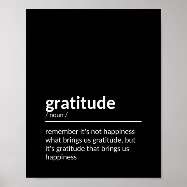 Poster Citation Motivationnelle Inspirante Sur La Gratitu (Devant)