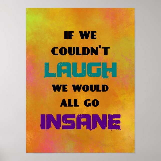 Poster Citation motivationnelle inspirante sur le rire (Devant)