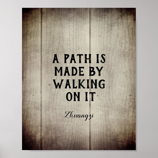 Poster citation motivationnelle mot art chemin citation (Devant)