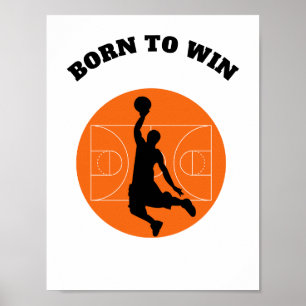 Poster Citation motivationnelle NÉ POUR GAGNER l'affiche