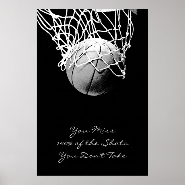 Poster Citation Motivationnelle Pop Art Basketball Imprim (Devant)