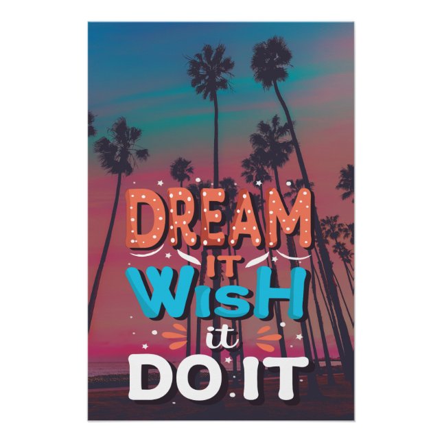 Poster Citation Motivationnelle Rêve Il Souhaite Qu'Il Le (Devant)