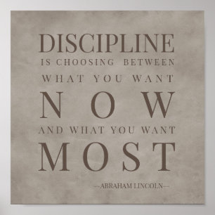 Poster Citation Motivationnelle Sur Discipline Lincoln Br