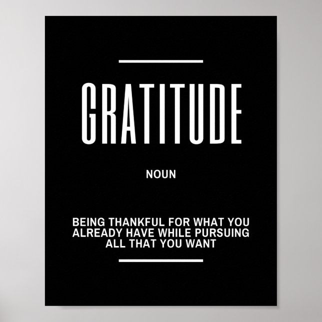 Poster Citation Motivationnelle Sur La Gratitude (Devant)