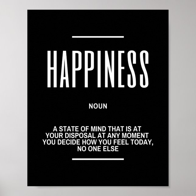 Poster Citation Motivationnelle Sur Le Bonheur (Devant)