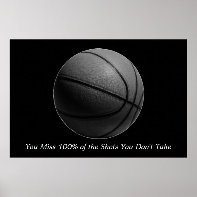 Poster Citation Motivative Basketball noir et blanc (Devant)