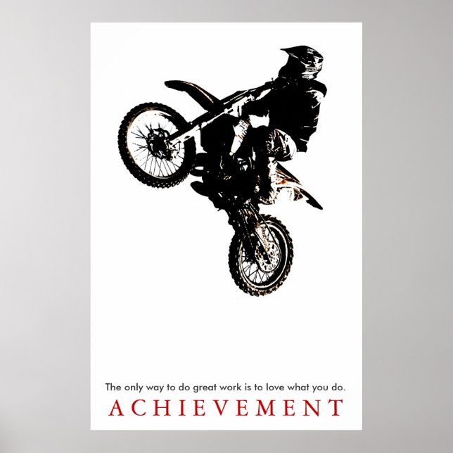 Poster Citation Motorcyle Sport Réussite Motivationnelle (Devant)