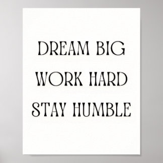 Poster Citation murale inspirante - Rêvez grand Travaille