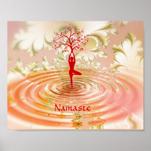 Poster Citation Namaste Arbre de Vie Yoga Zen