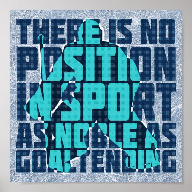 Poster Citation Noble de gardien de hockey (Devant)