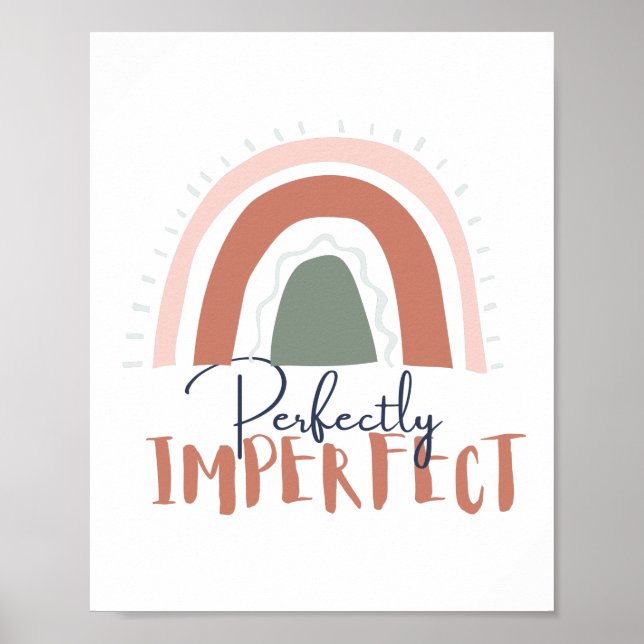 Poster Citation parfaitement imparfaite avec adorable arc (Devant)