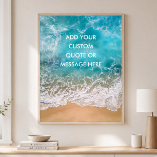Poster Citation Personnalisée – Plage Océan Turquoise