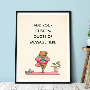 Poster Citation personnalisée Yoga Capybara Bien-être Ani