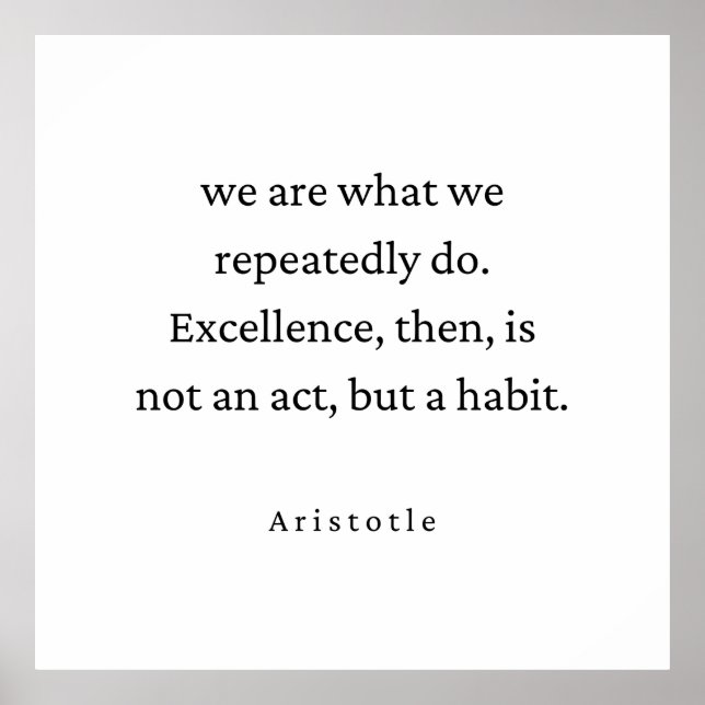Poster Citation philosophique Aristote minimaliste (Devant)