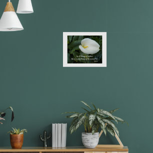 Poster Citation philosophique blanche Calla Lily Aristote