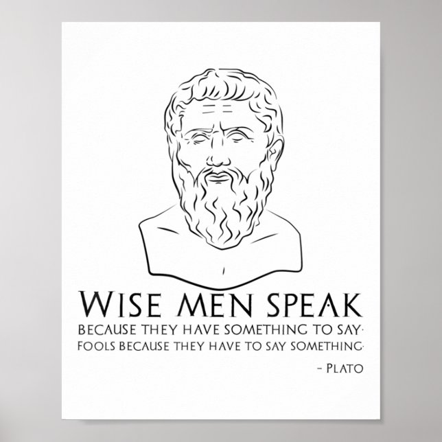 Poster Citation Platon Sur Les Sages Et Les Fools - Grec  (Devant)