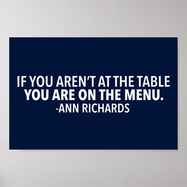 Poster Citation politique motivante par Ann Richards (Devant)
