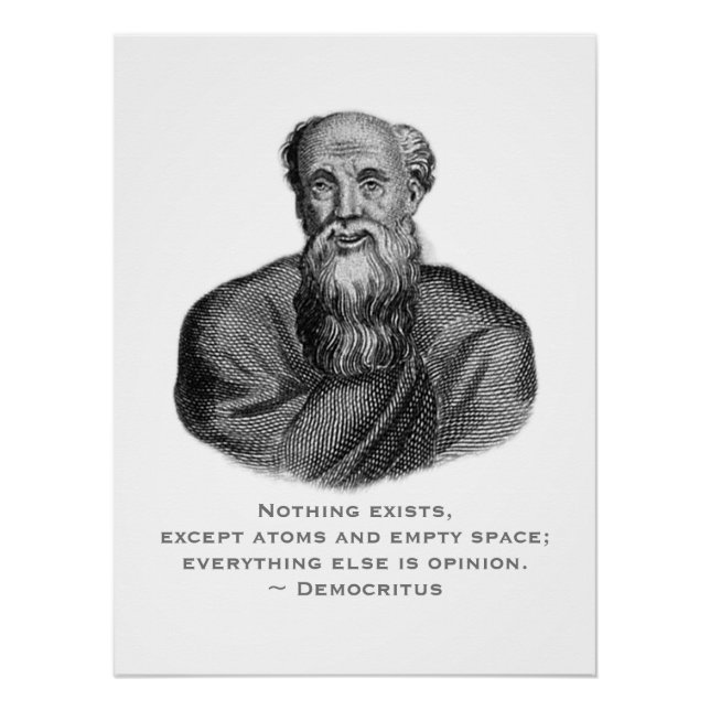 Poster Citation Portrait Philosophe grec Democritus (Devant)