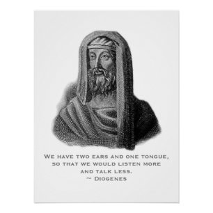 Poster Citation Portrait Philosophe grec Diogenes Cynicus