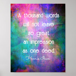 Poster citation positive mille mots turquoise & violet