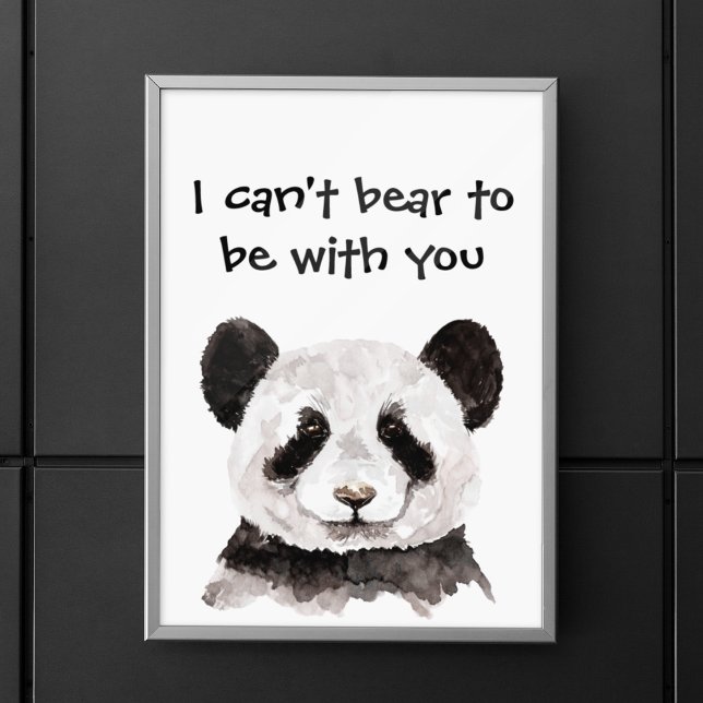 Poster Citation Romantique Moderne Avec Panda Noir Et Bla (Créateur téléchargé)