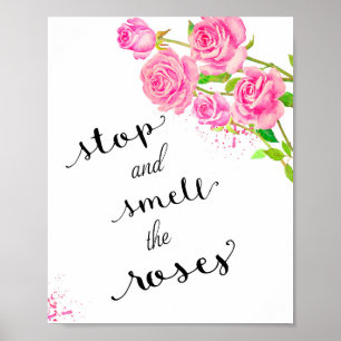 Poster Citation rose, arrêt et odeur rose