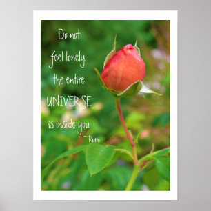 Poster Citation rose de Rumi de bourgeon