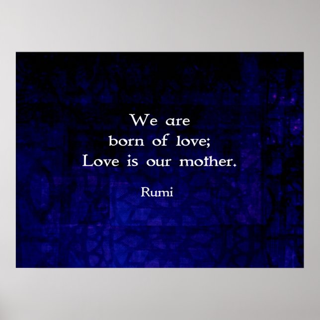 Poster Citation Rumi Inspirational Love Sur Les Sentiment (Devant)