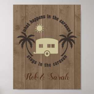 Poster Citation Rustique Brown Wood Funny Camping