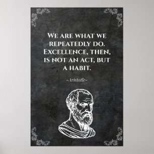Poster Citation sage d'Aristote. Sagesse 