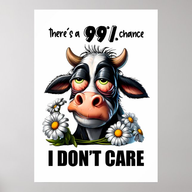 Poster Citation Sarcastique De Vache Drôle Et Disant (Devant)