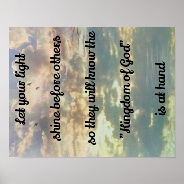 Poster Citation spirituelle "Royaume de Dieu" sur le ciel (Devant)