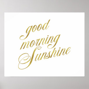 Poster Citation Sunshine Good Morning Citations Faux Gold