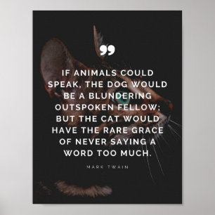 Poster Citation sur la grâce des chats par Mark Twain