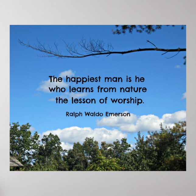 Poster Citation sur la nature par Emerson. (Devant)