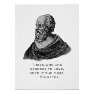 Poster Citation sur l'amour philosophe Socrates