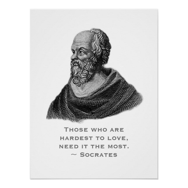 Poster Citation sur l'amour philosophe Socrates (Devant)