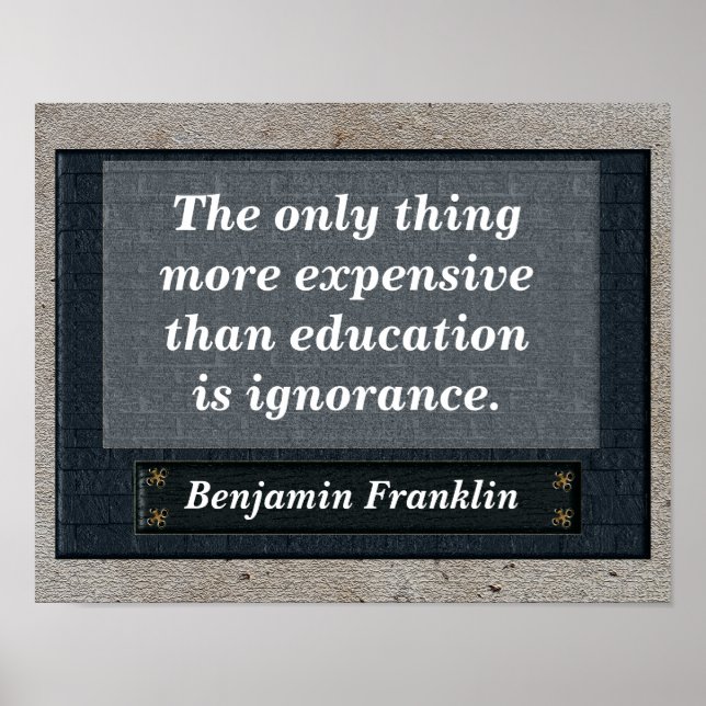 Poster Citation sur l'éducation - Benjamin Franklin (Devant)