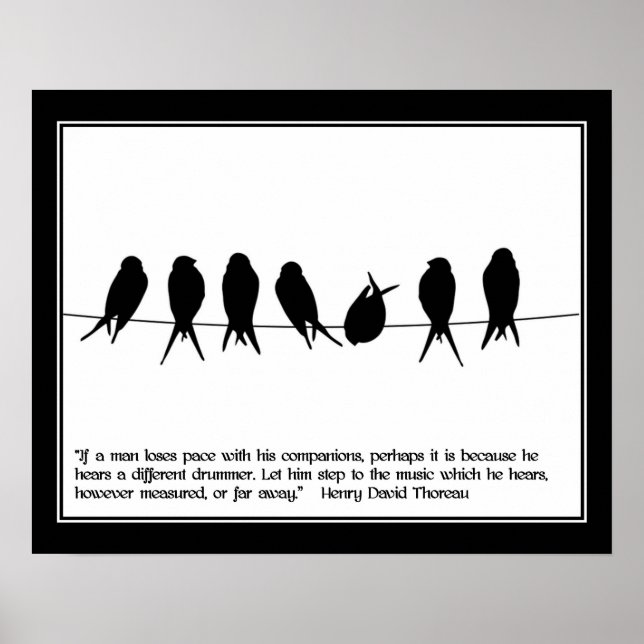 Poster Citation Thoreau du "Batteur différent" (Devant)