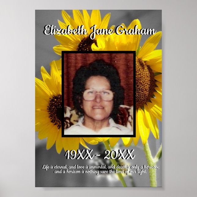 Poster Citation Tournesols Jaunes Fond Mémorial (Devant)