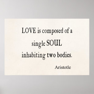 Poster Citation vintage Aristote Love Single Soul