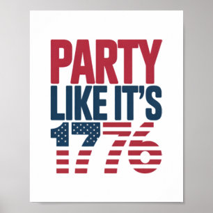 Poster Citation virale 'Faire la fête comme en 1776'